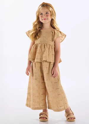 Up Baby - Conjunto Blusa e Calça Infantil Bege - UP BABY