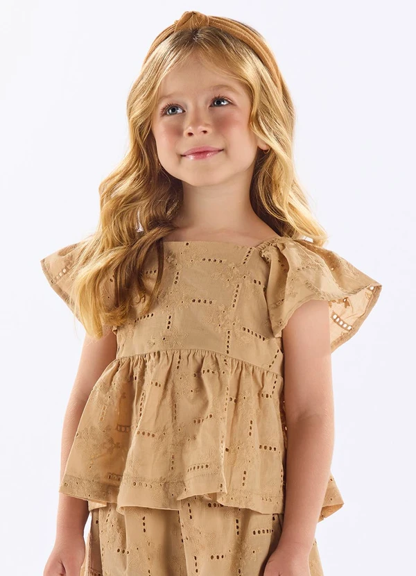 Up Baby - Conjunto Blusa e Calça Infantil Bege 2