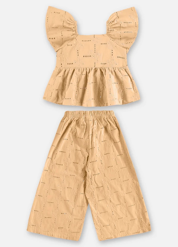 Up Baby - Conjunto Blusa e Calça Infantil Bege 5