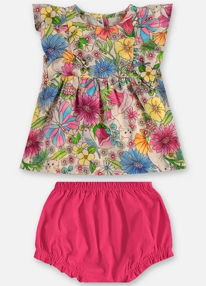 Up Baby - Conjunto Blusa e Calcinha Bebê Branco - UP BABY