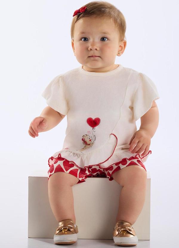 Up Baby - Conjunto Blusa e Ciclista Bebê Bege
