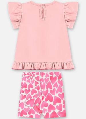 Up Baby - Conjunto Blusa e Ciclista Bebê Rosa - UP BABY