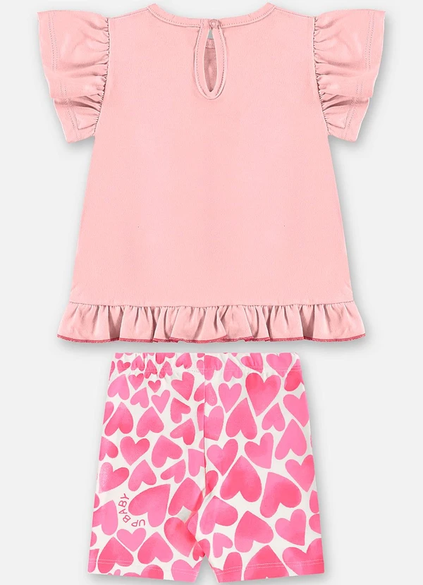 Up Baby - Conjunto Blusa e Ciclista Bebê Rosa 2