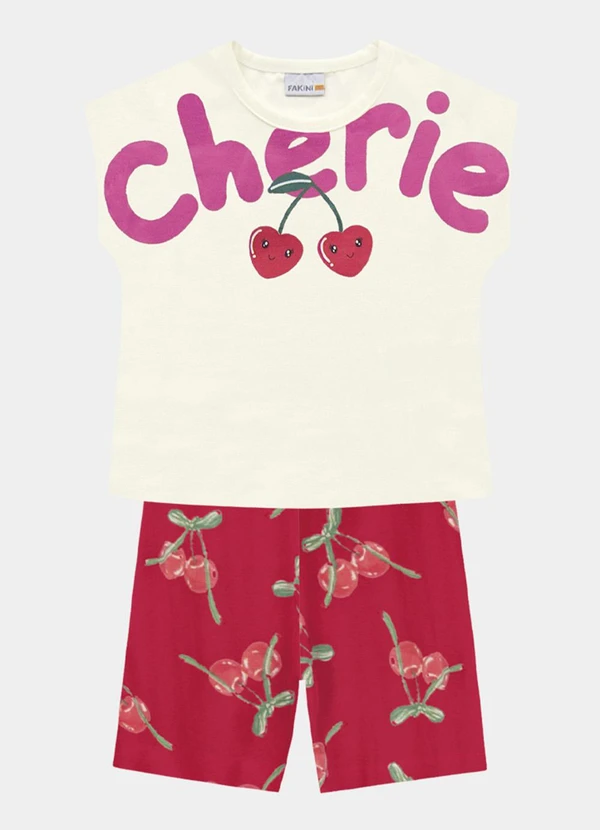 Fakini Kids - Conjunto Blusa e Ciclista Bege