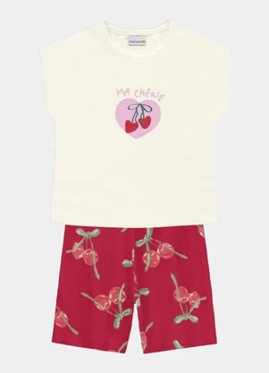 Fakini Kids - Conjunto Blusa e Ciclista Bege - FAKINI KIDS