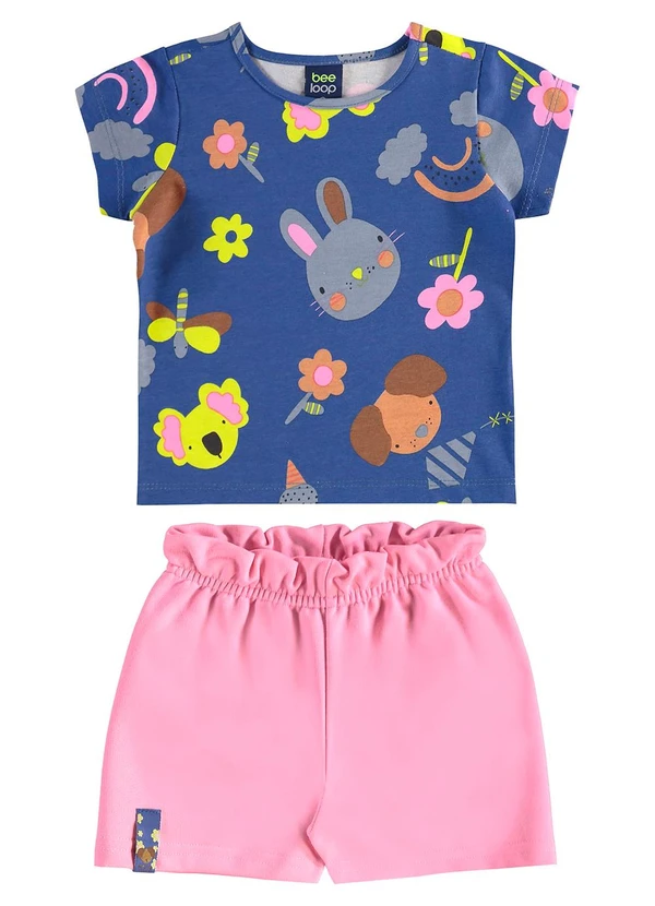 Bee Loop - Conjunto Blusa e Ciclista Infantil Azul 2