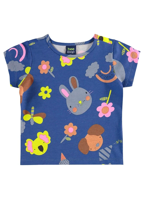 Bee Loop - Conjunto Blusa e Ciclista Infantil Azul 3