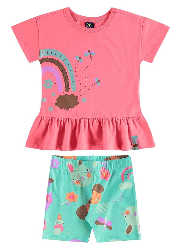 Bee Loop - Conjunto Blusa e Ciclista Infantil Rosa 1