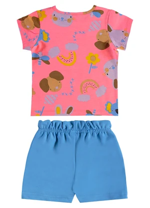 Bee Loop - Conjunto Blusa e Ciclista Infantil Rosa - BEE LOOP