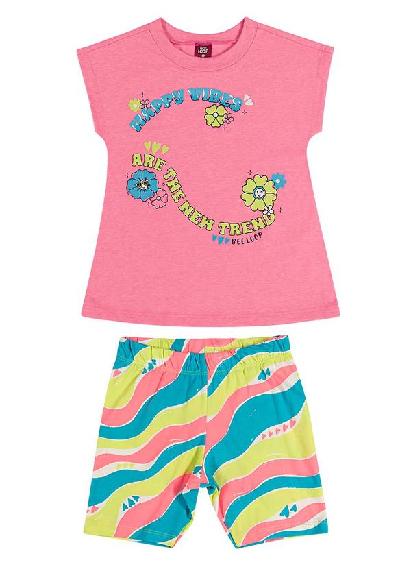 Bee Loop - Conjunto Blusa e Ciclista Infantil Rosa 1