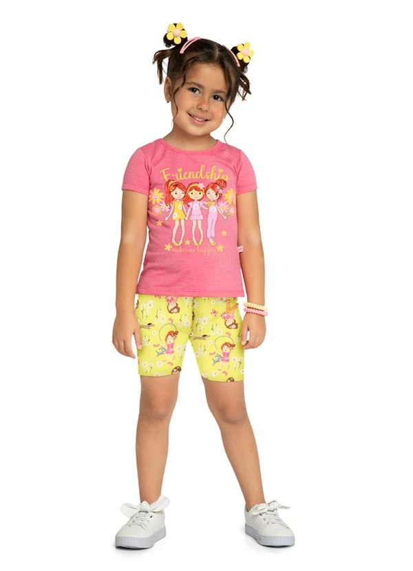 Marlan - Conjunto Blusa e Ciclista Jardim Amarelo