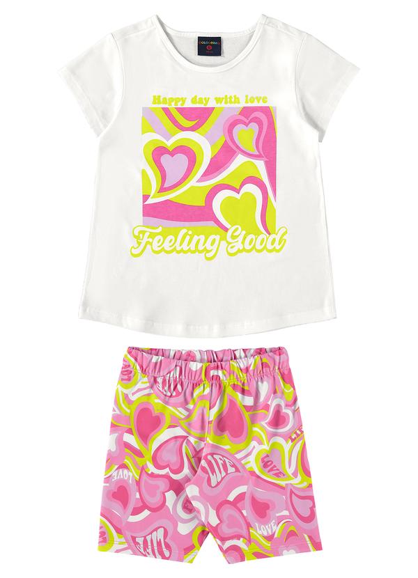 Guloseima - Conjunto Blusa e Ciclista Menina Branco 1