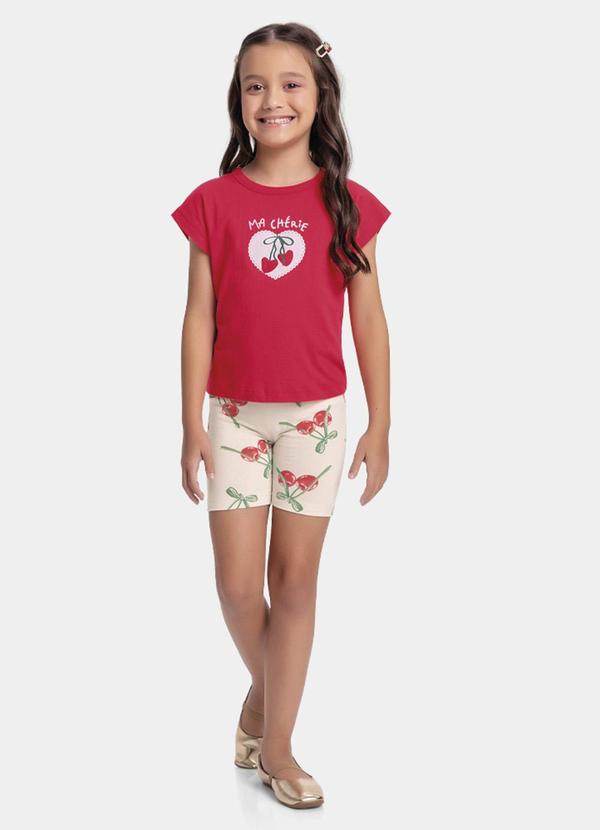 Fakini Kids - Conjunto Blusa e Ciclista Rosa