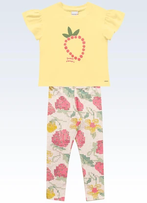 Fakini Kids - Conjunto Blusa e Legging Amarelo - FAKINI KIDS