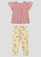 Kely Kety - Conjunto Blusa e Legging com Estampa Rosa - variação: Rosa