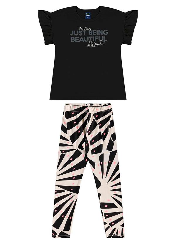 Bee Loop - Conjunto Blusa e Legging Estampada Preto 2