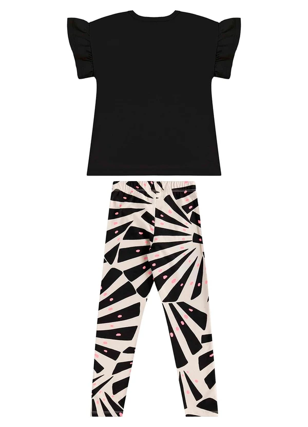 Bee Loop - Conjunto Blusa e Legging Estampada Preto 3
