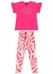 Bee Loop - Conjunto Blusa e Legging Estampada Bege - variação: Rosa
