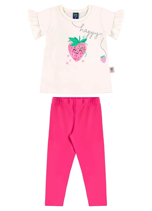 Bee Loop - Conjunto Blusa e Legging Menina Bege 1