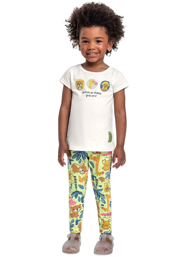 Bee Loop - Conjunto Blusa e Legging Menina Bege