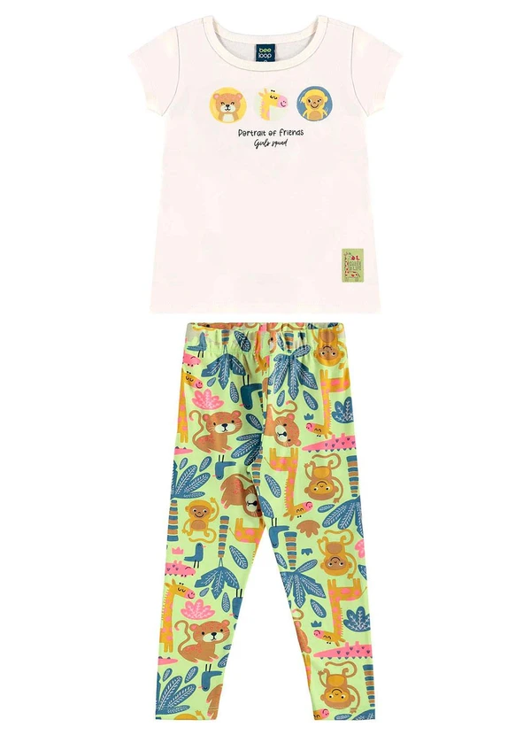 Bee Loop - Conjunto Blusa e Legging Menina Bege 2