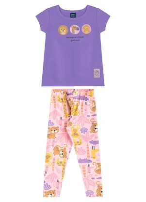 Bee Loop - Conjunto Blusa e Legging Menina Roxo - BEE LOOP
