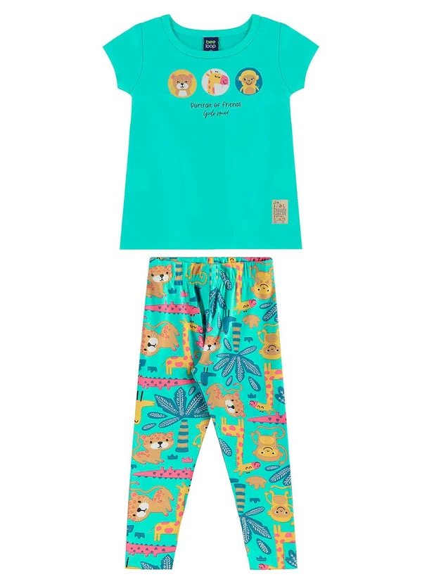 Bee Loop - Conjunto Blusa e Legging Menina Verde