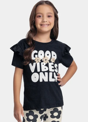 Fakini Kids - Conjunto Blusa e Legging Preto - FAKINI KIDS