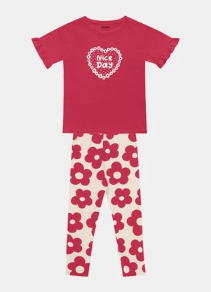 Fakini Kids - Conjunto Blusa e Legging Rosa - FAKINI KIDS