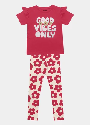 Fakini Kids - Conjunto Blusa e Legging Rosa - FAKINI KIDS
