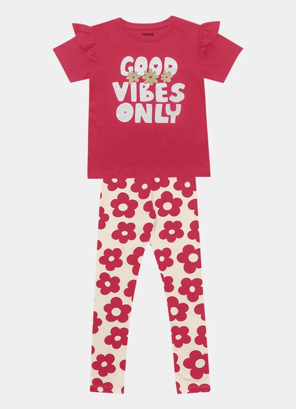 Fakini Kids - Conjunto Blusa e Legging Rosa