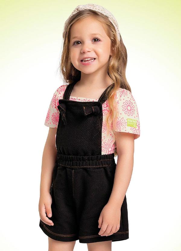 Fakini Kids - Conjunto Blusa e Macacao Rosa