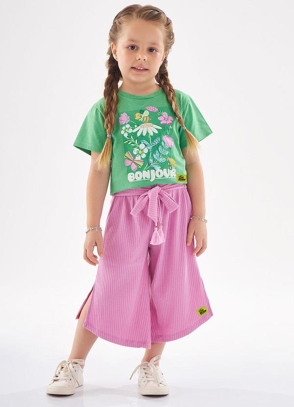 Conjunto Blusa e Pantacourt Infantil Verde Up Baby