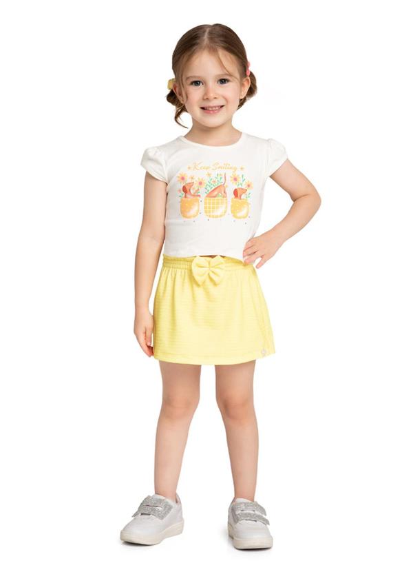 Marlan - Conjunto Blusa e Saia em Cotton Bee Honey Bege