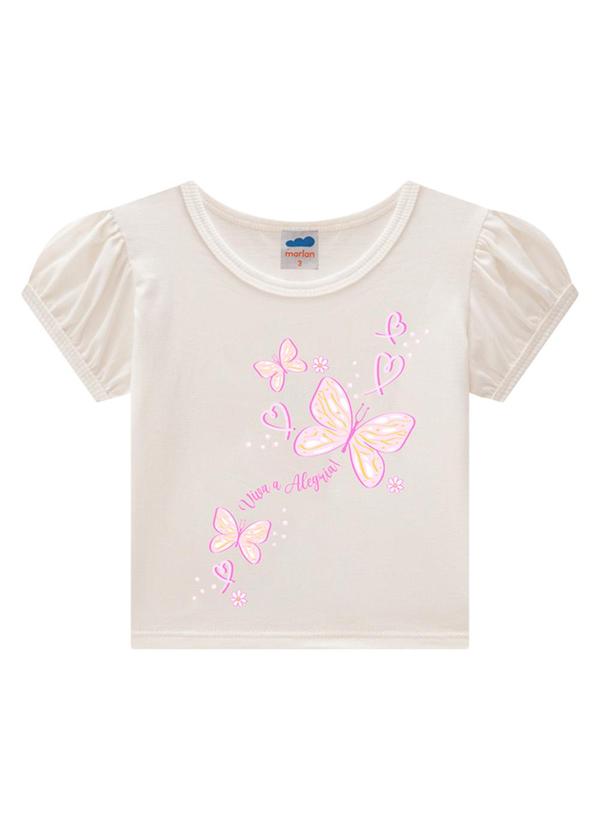 Marlan - Conjunto Blusa e Saia em Cotton Margaridas Bege