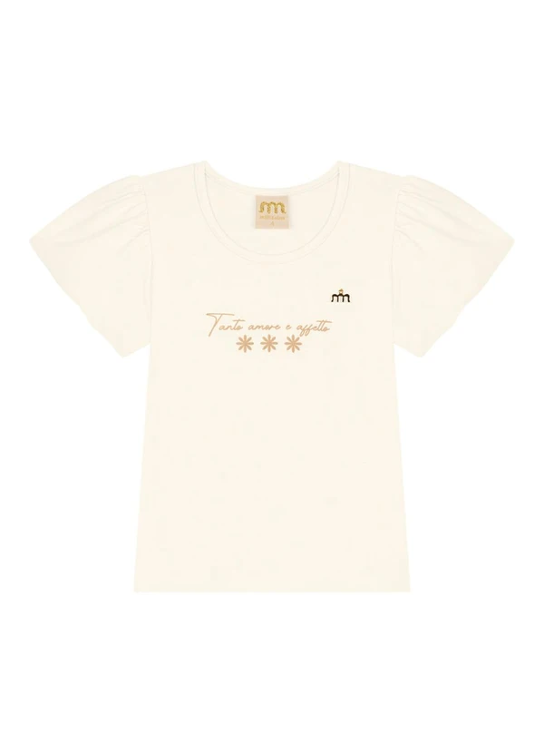 Milli e Nina - Conjunto Blusa e Saia em Cotton Penteado Bege 2