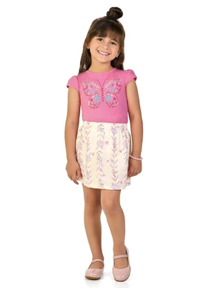 Marlan - Conjunto Blusa e Saia em Cotton Romance Rosa - MARLAN