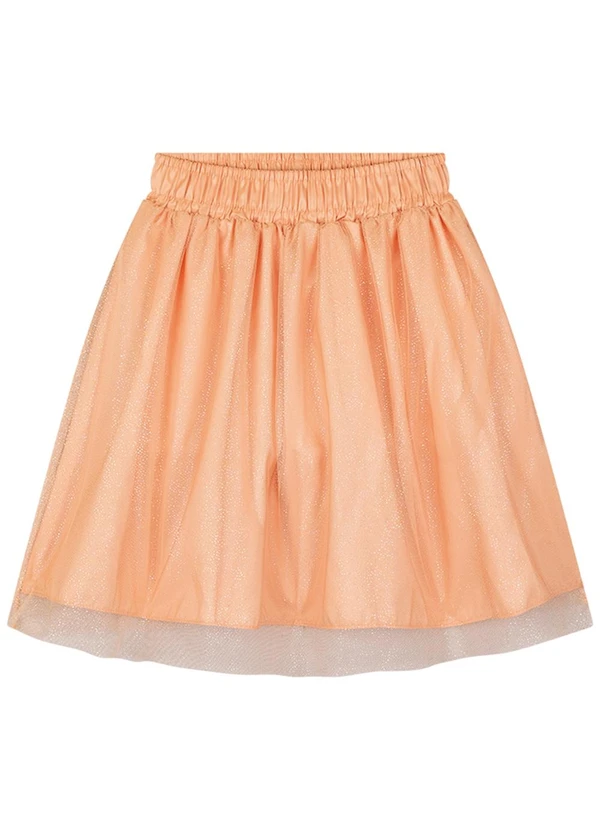 Milli e Nina - Conjunto Blusa e Saia em Tule Brilho Laranja 3