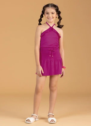 Soft Bonni - Conjunto Blusa e Saia Infantil Feminino Rosa  - SOFT BONNI