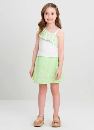 Conjunto Blusa e Saia Infantil Quimby Branco - QUIMBY