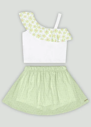 Conjunto Blusa e Saia Infantil Quimby Branco - QUIMBY