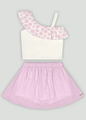Conjunto Blusa e Saia Infantil Quimby Branco - QUIMBY