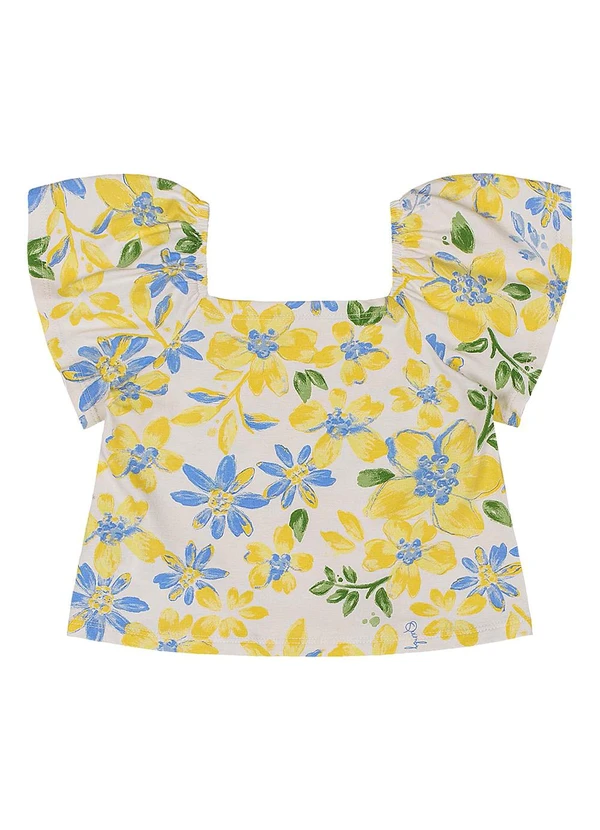 Quimby - Conjunto Blusa e Saia Jeans Menina Amarelo 3
