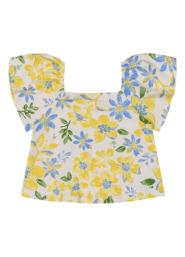 Quimby - Conjunto Blusa e Saia Jeans Menina Amarelo 5