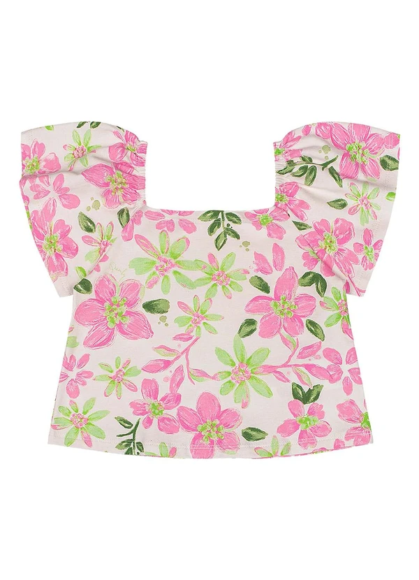 Quimby - Conjunto Blusa e Saia Jeans Menina Rosa 5