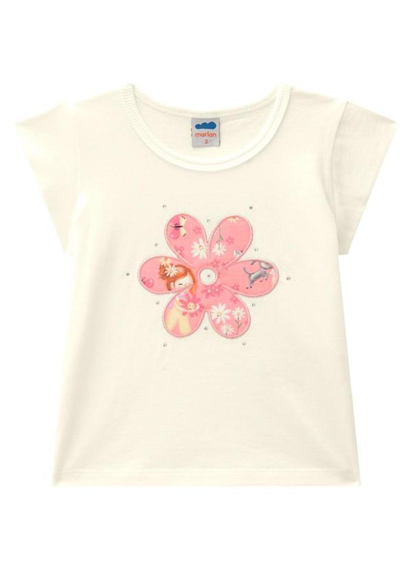 Marlan - Conjunto Blusa e Saia Newtech Meu Jardim Bege