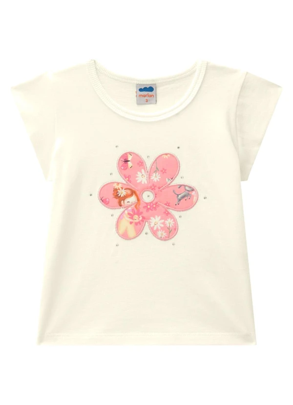 Marlan - Conjunto Blusa e Saia Newtech Meu Jardim Bege