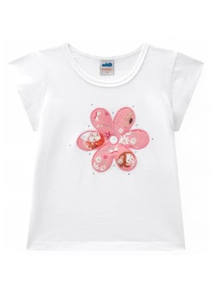 Marlan - Conjunto Blusa e Saia Newtech Meu Jardim Branco - MARLAN