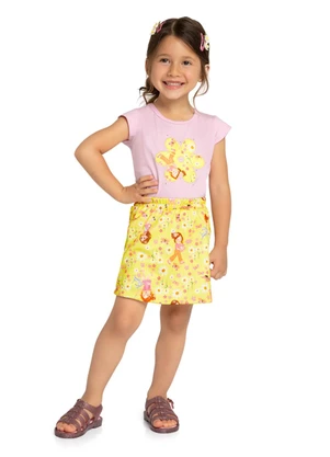 Marlan - Conjunto Blusa e Saia Newtech Meu Jardim Rosa - MARLAN