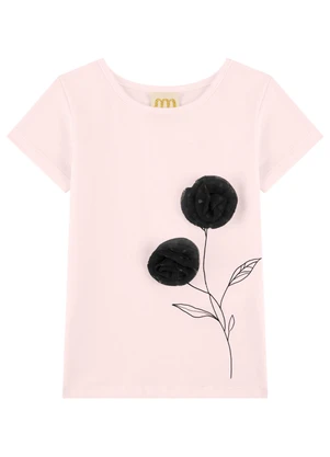 Milli e Nina - Conjunto Blusa e Saia Tule Infantil Menina Rosa - MILLI E NINA